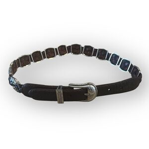 Vintage Leather & Silver Hardware Southwestern Style Belt MC-337 Women’s Small